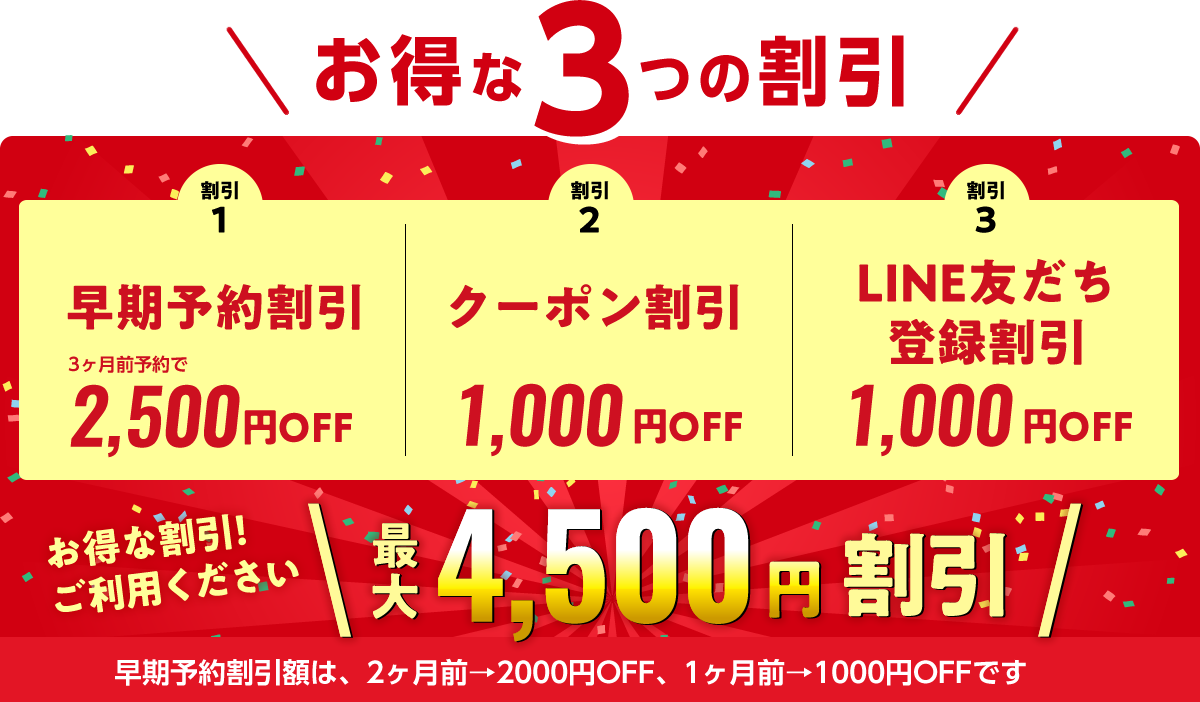 上牧町、香芝市のパラダイス車検の割引特典。最大5000円お得！早期予約、クーポン、LINE友達割引など